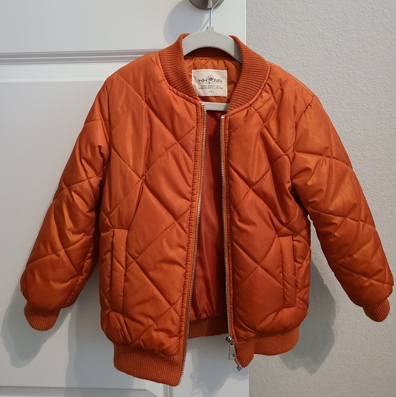 Boys Orange Puffer Jacket Size 4-5 - Picture 2 of 3